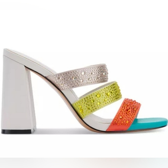 KARL LAGERFELD PARIS Women's Rickie Slip On Rhinest Embellished Dress Sandal 11M - Picture 2 of 16